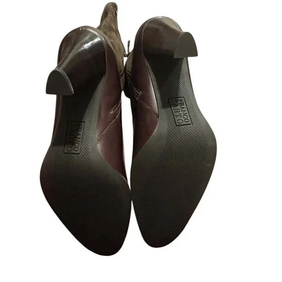 Franco Sarto Indie Knee High Boots Women's Size 8M Brown Leather and Suede - Picture 6 of 9